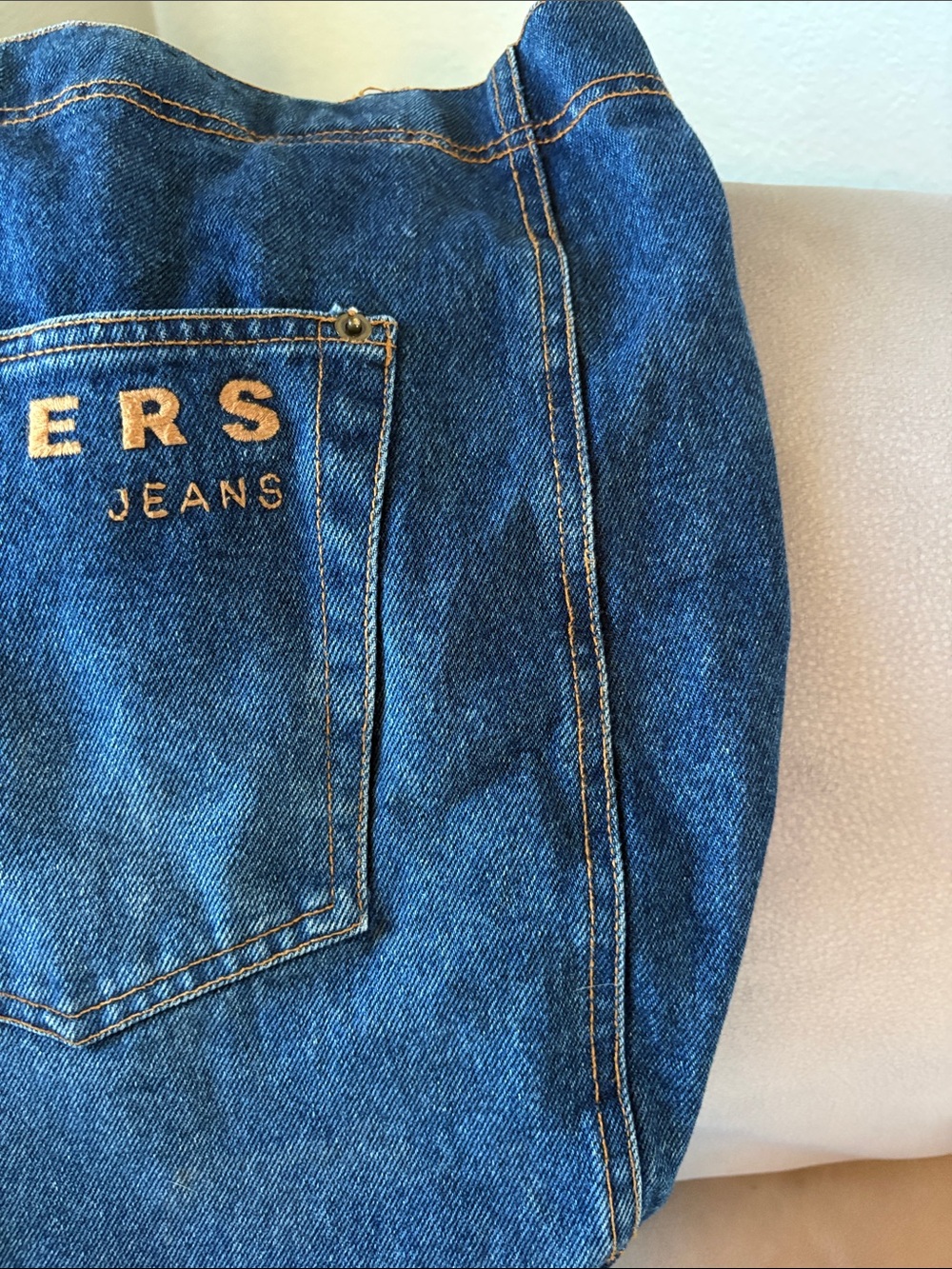 Denim Shoulder Tote Bag - Blue - Picture 7 of 13